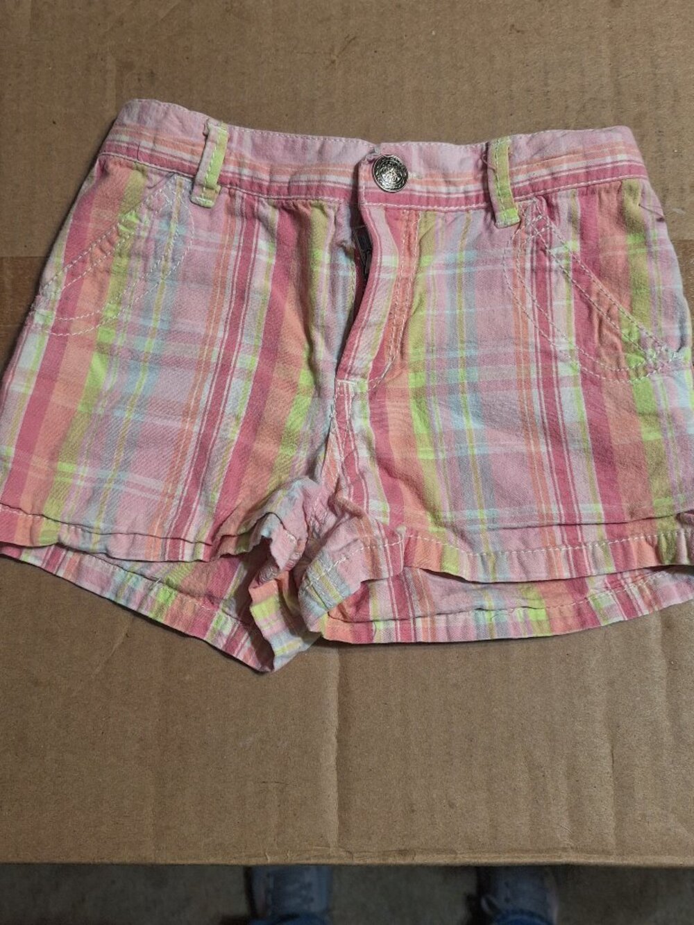 cherokee pink green stripped shorts 5T